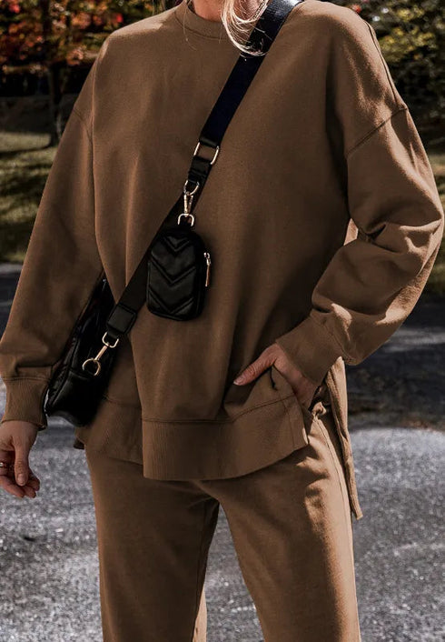 'Axelle' Long Sleeve Top and Pants Set - Celes Fashion
